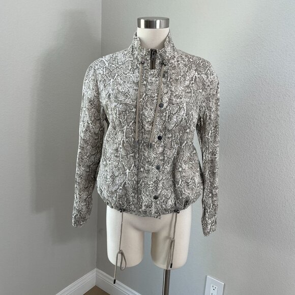 Rails Womens Small Tennessee Sand Snakeskin Jacket Linen Lyocell Blend Zip Up - Picture 2 of 14